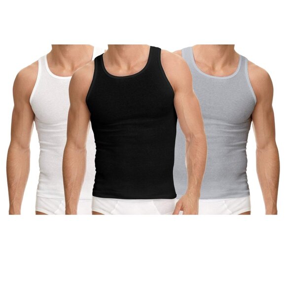 Men's Classic Solid Slim-Fit Cotton Soft Ribbed Slim-Fitting Summer Tank Tops - Picture 9 of 14